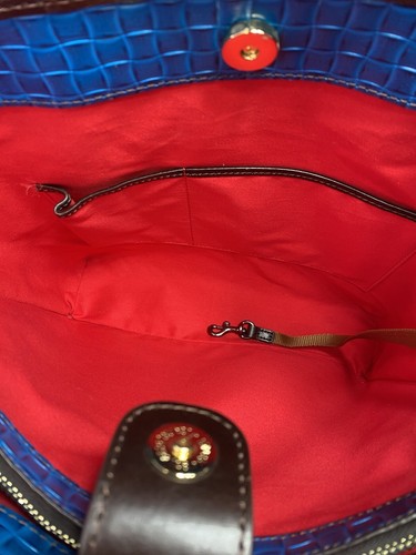 Dooney & Bourke LILLIANA Woven Embossed Blue Leather Shopper +Wristlet & Dustbag - Bild 17 von 24