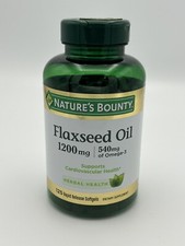 Nature's Bounty Flaxseed Oil 1200mg - 540 mg Omega 3 125 softgels Exp 10/2025