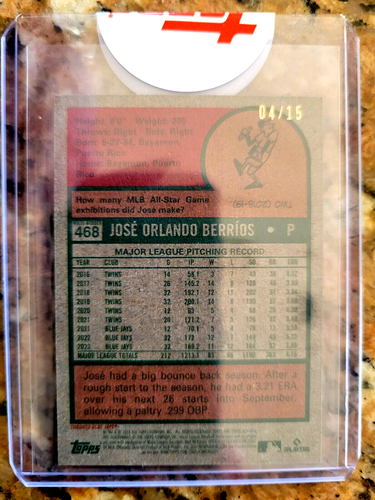 2024 Topps Heritage Mini Purple Border #468 Jose Berrios 04/15 blue jays - Picture 2 of 2