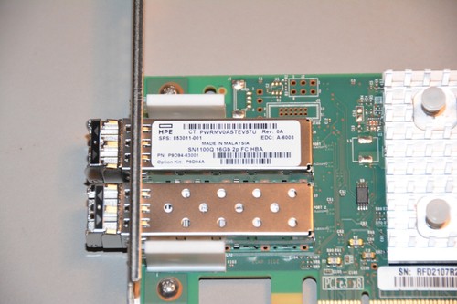 HPE StoreFabric SN1100Q 16Gb 2 Port Fibre Channel FP HBA 853011-001 w/ SFP - Afbeelding 3 van 7