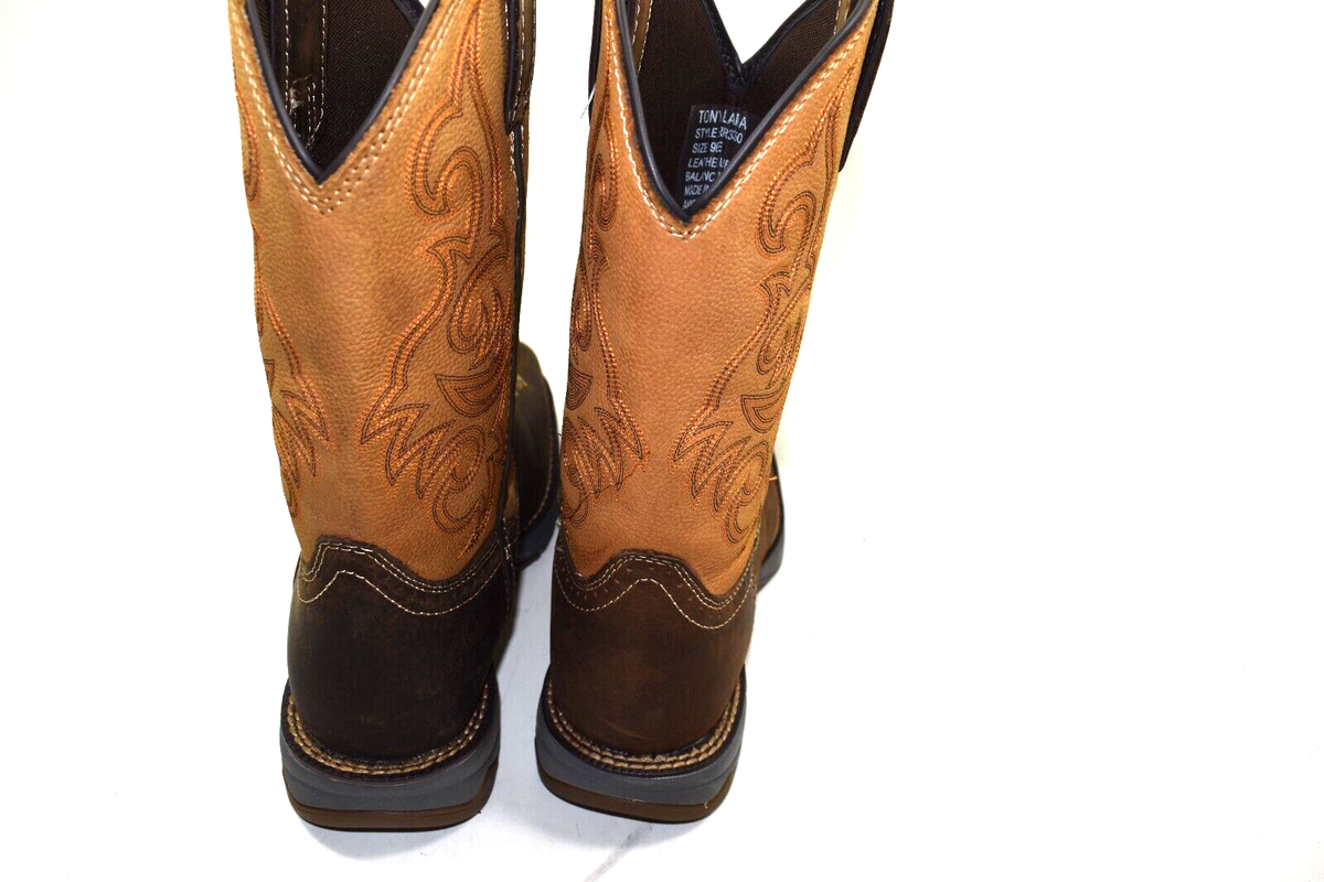 Tony Lama Men's Dusty Junction Steel Toe Work Boots – 11" Shaft, Tan Leather, Roper Heel - View #3