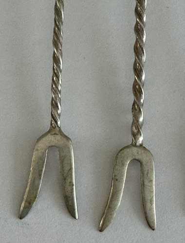 Vintage 6er Set Silber 900 Kolumbien Souvenir Cocktail Gabeln 20 Gramm - Bild 5 von 8