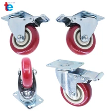 4 Pack 4 Inche Caster Wheels Locking Casters with Brake Swivel Plate Castors