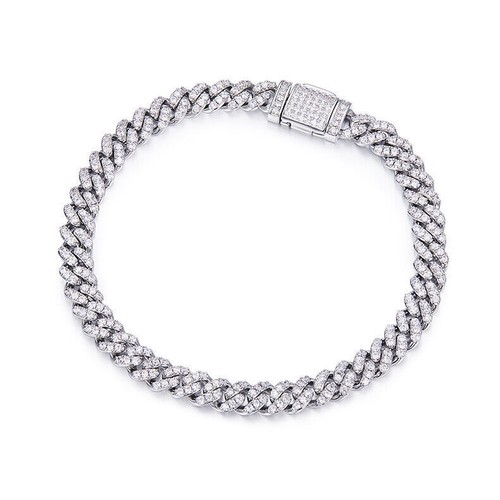 Hot! 6 mm MOISSANIT Kubanische Gliederkette Armband - Halskette - 925 Sterling Silber - Bild 13 von 19