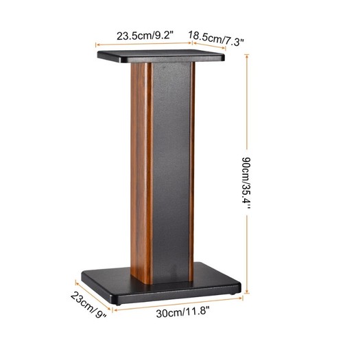 1 Pair 90cm SPEAKER STAND Wood Grain Platform Surround Sound Unit Hollowed Stand - Picture 2 of 9