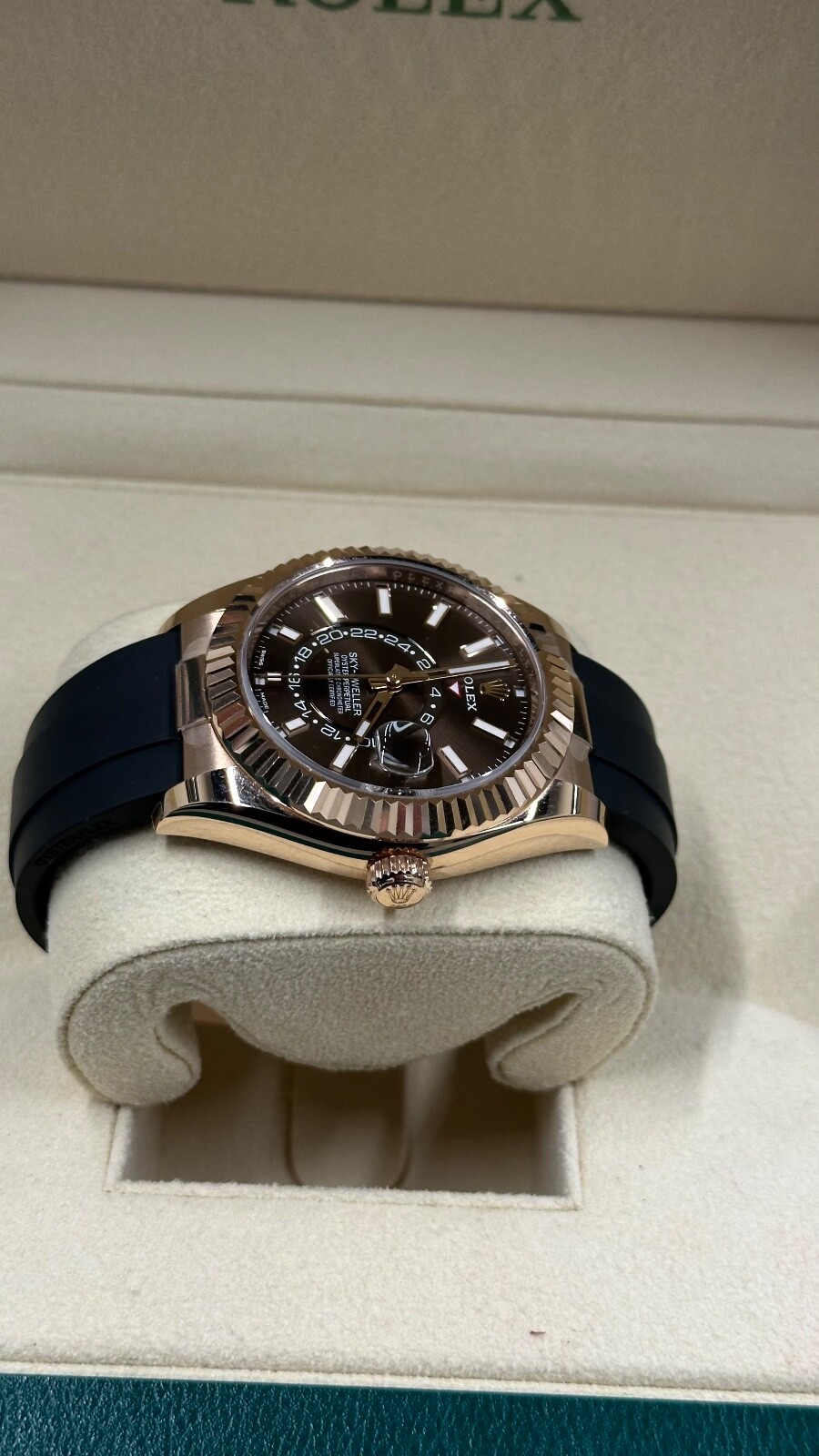 Rolex Sky-Dweller 42mm 18k Rose Gold, Chocolate Dial, 326235, 2023, Mint. image 5