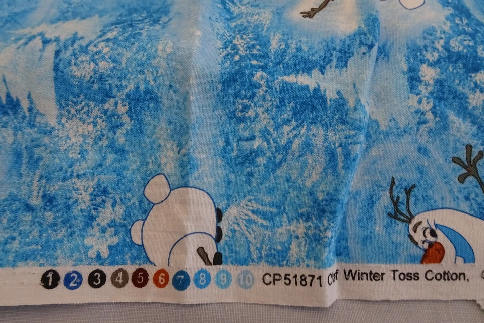 Cotton Fabric 31" x 44" Springs Creative DISNEY Olaf Winter Toss CP51871 214 NOS - Image 3 of 4