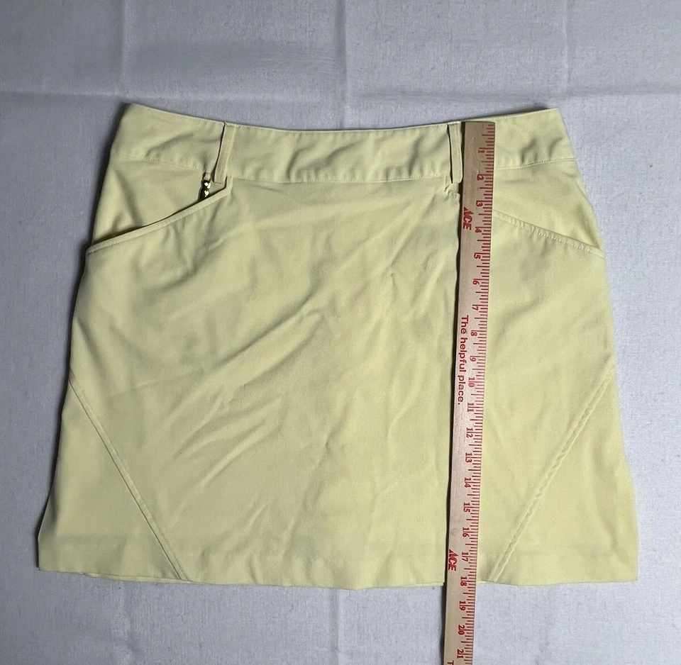 Falda de golf deportiva Haley para mujer talla 12 bolsillos amarillos mantequilla 34 cintura Foto 4 de 4