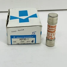 Lot of 5 Gould Shawmut A2Y30-1 A2Y30 Type 1 Fuses 30A 250V Amp-Trap ~New Surplus