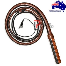 Genuine Cow Hide Leather 5.9 Feet Long with 16 plaited Equistarian whip 