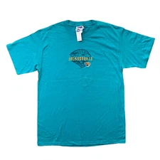 Vintage 2000 Nutmeg Mills CSA Jacksonville Jaguars T Shirt Teal SZ L VF Knitwear