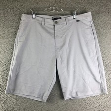 NWT Travis Mathew 777 Prestige Shorts Men 38 Gray Striped Performance Defect 
