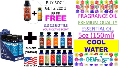AROMAR 100% Fragrance Essential Oil Premium Quality COOL WATER 5 Oz + FREE 1