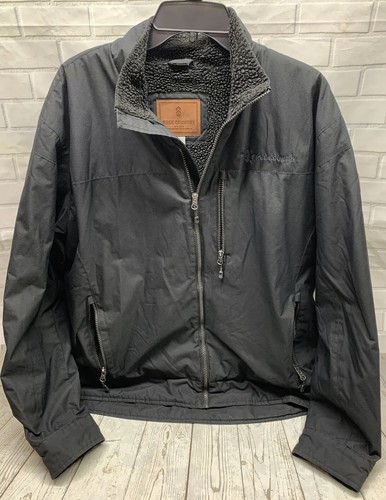 Free Country Men’s Full Zip Jacket Soft Shell Fleece Lined Black Size Large