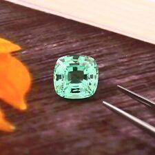 AAA Natural Flawless Ceylon Green Sapphire Loose Cushion Gemstone Cut 14x14 MM