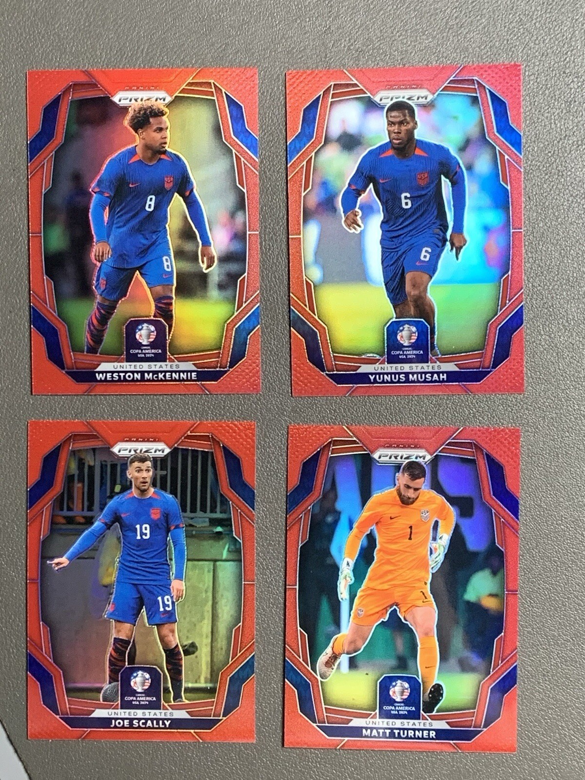 2024 PRIZM COPA AMERICA McKENNIE YUNUS MUSAH TURNER JOE SCALLY Red /199 USMNT!