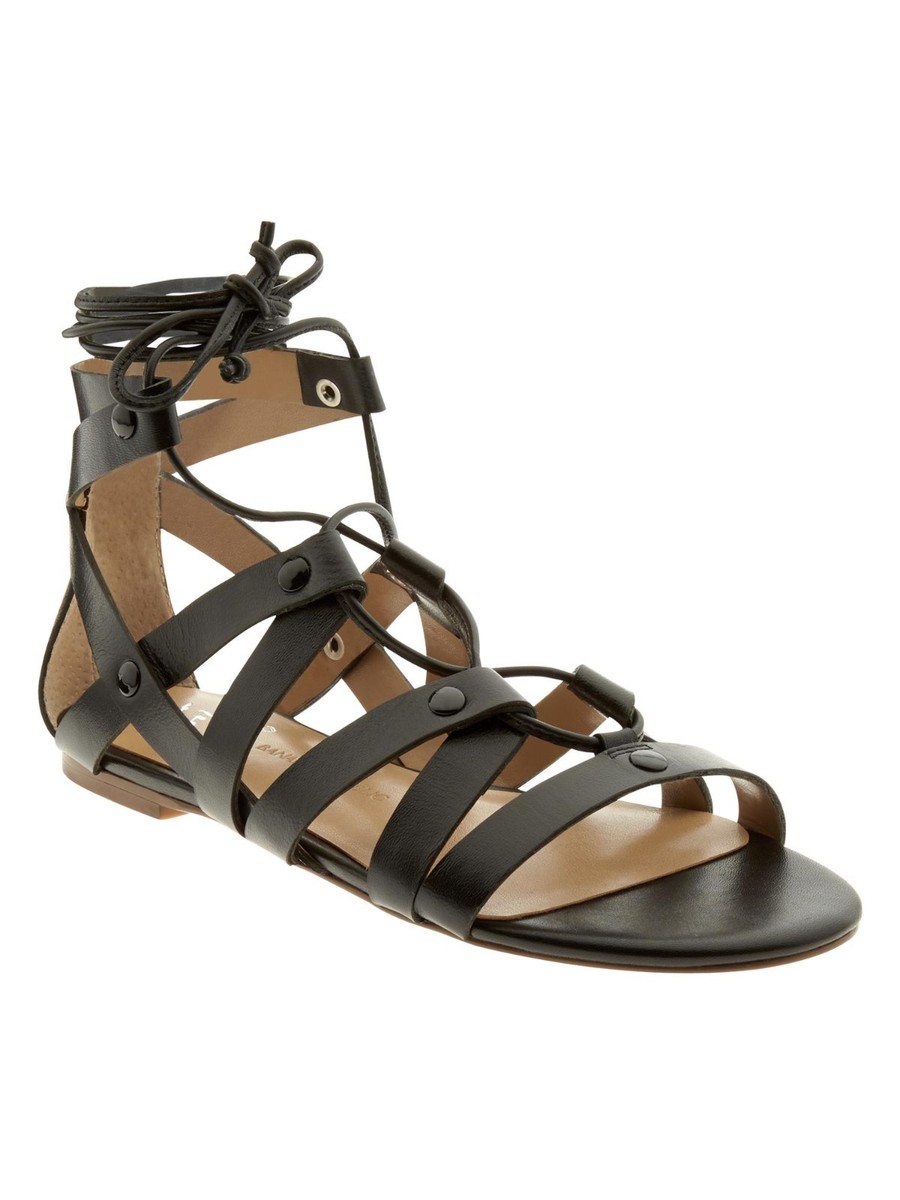 Banana Republic Telly Lace-Up Sandal Black SIZE M #183521