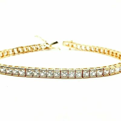 Yellow gold finish created diamond princess cut Tennis bracelet Dubai Amira