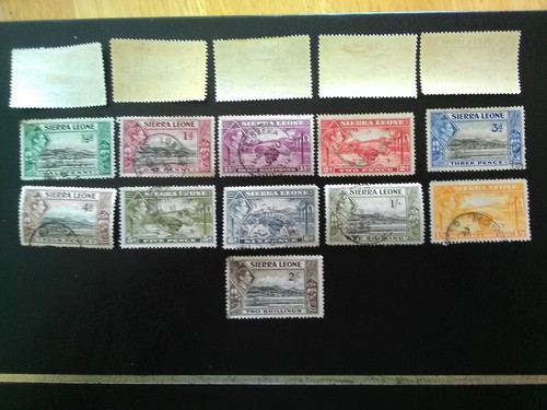 SIERRA LEONE 2XMNH & 3XM/MINT & 11 USED STAMPS 1938 KGV1 1d & 2/- MNH. - Picture 2 of 2