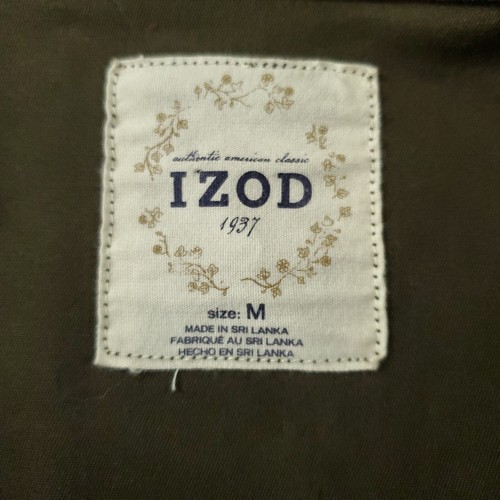 Izod Full Zip Jacket Womens Medium Military Green Combat Drawstring Pockets Top - Picture 10 of 16