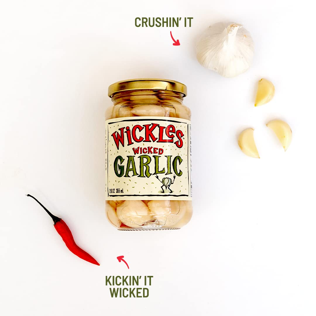 Pickles Wicked Garlic (3 Pack 12Oz Each) Pickled Garlic Cloves