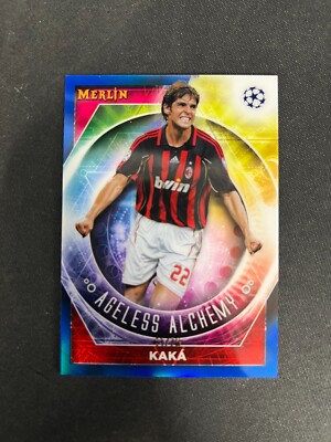 2022-23 Topps Merlin UEFA Ageless Alchemy #AA13 Kaka Blue Refractor /75