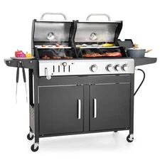 Charcoal Grill and Propane Gas Grill Combo Dual Function Outdoor grill Charcoal