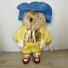 Vintage 14 Paddington Bear Eden Toys Yellow Sweatsuit Running Shoes Blue Hat