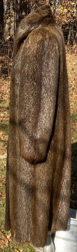 EUC Vtg Rosendorf/Evans Genuine Beaver Fur Full Length Over Coat 47" Long - Picture 12 of 22