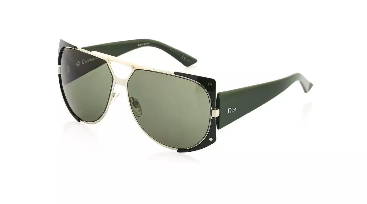 Christian Dior Enigmatic PGD 85 Dark Green Silver Sunglasses Sonnenbrille  Shades | eBay