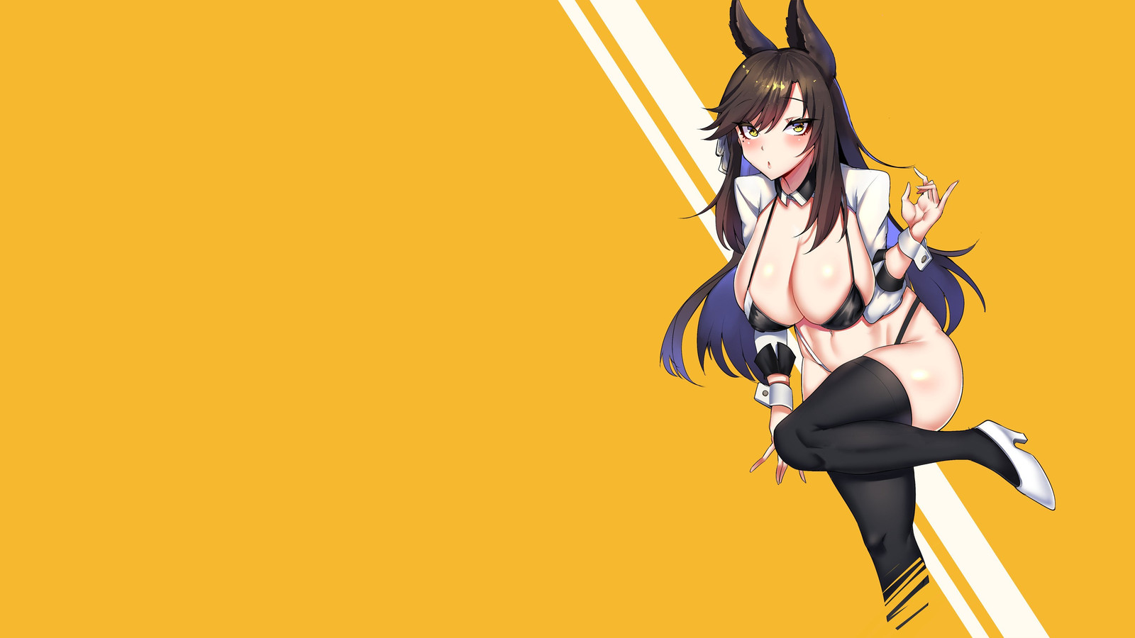 Anime girls ecchi simple background azur lane atago Playmat Gaming Mat Desk