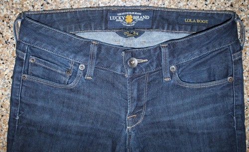 Lucky Brand Juniors Dark Blue Jeans Sz 00/24 Denim LOLA Boot Tall Act. 28W x 33L - Picture 2 of 9