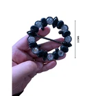 Rhinestone Gem Belt Buckle Accessory- Black/Silver EM18 BKSLV