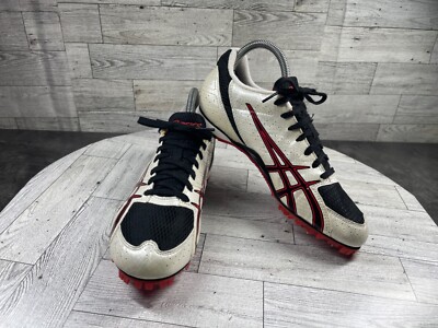 Asics Track Shoes Sneakers Men 7M Hyper-MD Beige Leather Metal Spikes Athletic