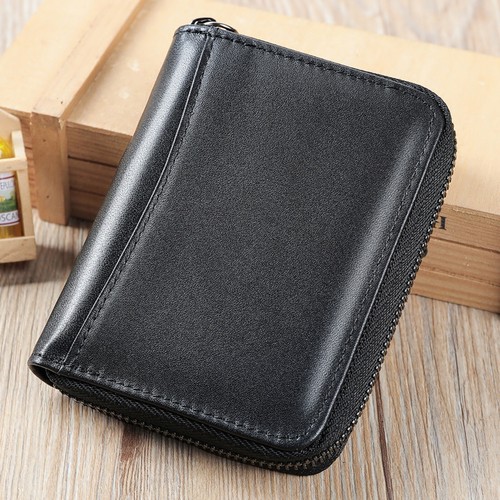 Men's Genuine Leather RFID Wallet Bifold Coin Pocket Zip Around 17 Card Slots - Picture 4 of 28
