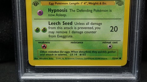 Pokemon WOTC Jungle 1st Edition Common: Exeggcute 52/64 PSA 8 POP 384 - Bild 3 von 6