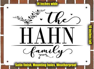 Hahn Family Decorative Metal Door or Wall Plaque (Style 2)