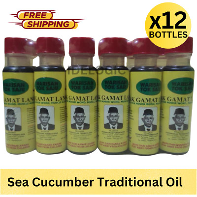 12x Sea Cucumber Traditional Oil Minyak Gamat Plus for Massage, Cuts Bruises