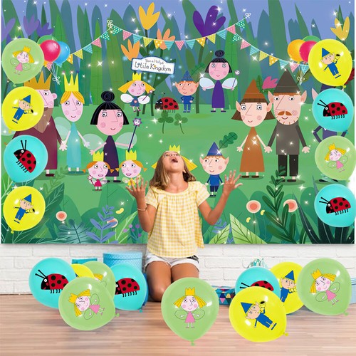 Ben and Holly Decoración de Cumpleaños Fiesta Suministros Set Globo Pastel Topper Banner Niños - Imagen 2 de 7
