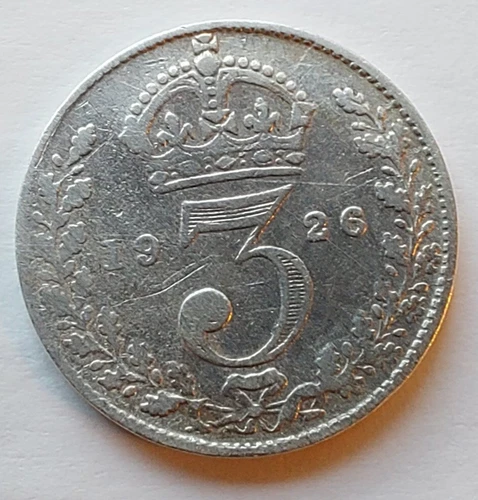 1926 George V Threepence — photo from the most recent tracked eBay sale
