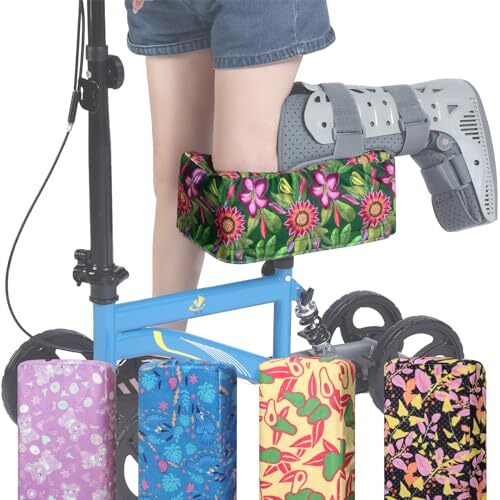 Knee Scooter Pad Cover 2" Memory Foam Print Knee Scooter Cushion Knee Flora - Picture 2 of 7