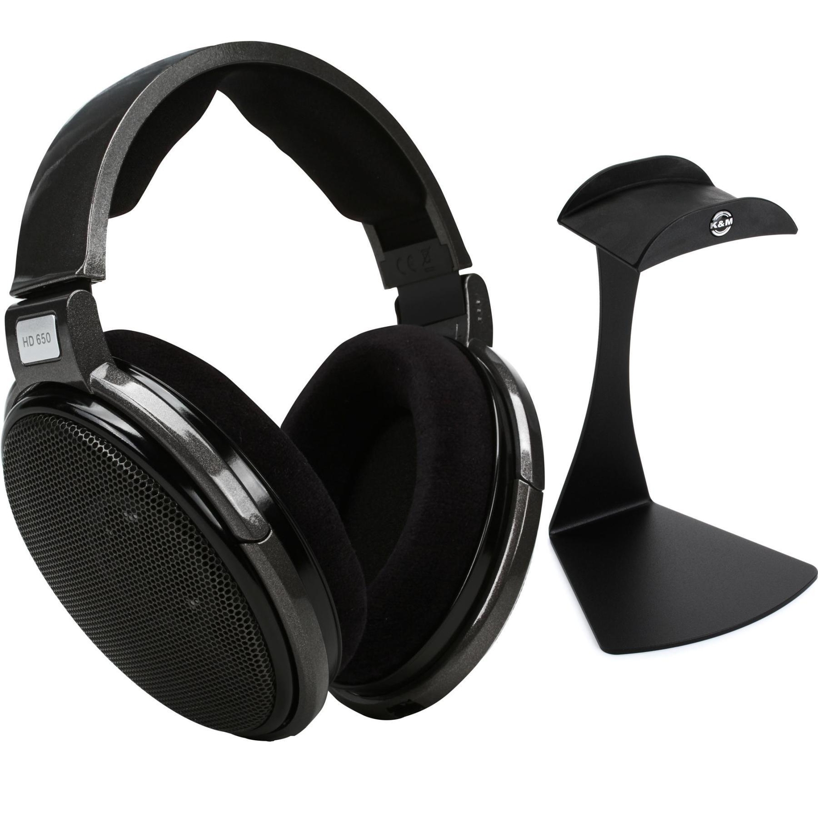 Аудиофильские и эталонные наушники Sennheiser HD 650 с открытой задней панелью и подставкой
