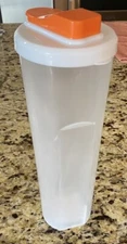 1.5L SLIM LINE REFRIGERATOR PITCHER WHITE / ORANGE LID BPA FREE DISHWASHER SAFE