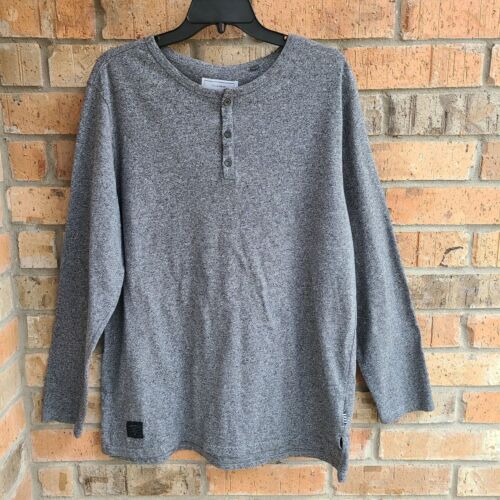 Five Four Men's Knit Henley Top Long Sleeves Gray Heather Size XL - Picture 2 of 11