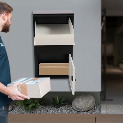 Parcel Post Drop Box Large Steel Lockable Letter Mail Packag Delivery Outdoor
