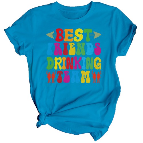 T-Shirt Donna Drinking Team Best Friends Day Bestia BFF Maglietta Amicizia #BFD - Foto 13 di 32