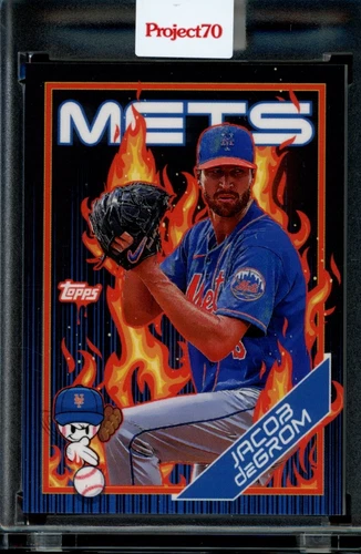 2021 Topps Project 70 Card #800 Jacob deGrom 1988 by Sket One