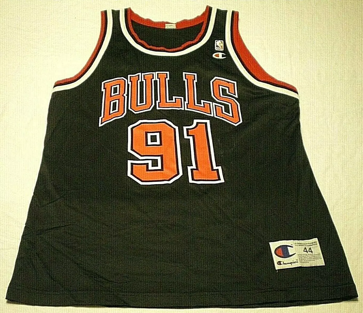 1997 Dennis Rodman Chicago Bulls Champion 50th Anniversary NBA Jersey Size  44 Large – Rare VNTG