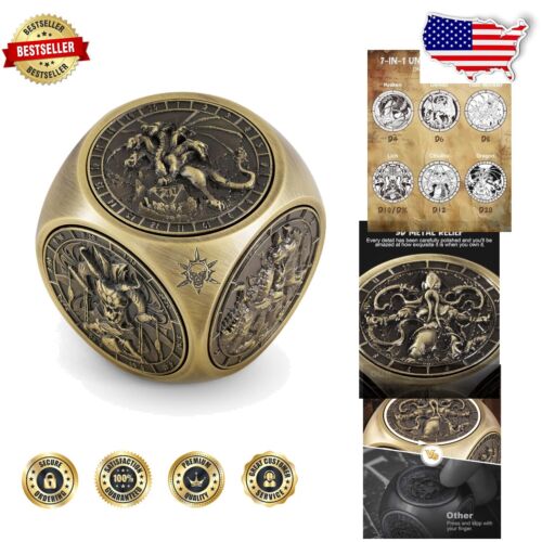 Einzigartiges 7-in-1 Spinner Würfel Set für D&D - Bronze Metall Gaming Essentials