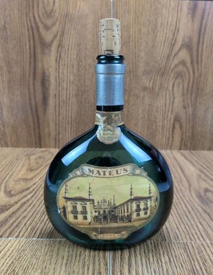 Vintage Mateus Rose Still Wine Bottle Portugal Green Sogrape Cork Empty VTG